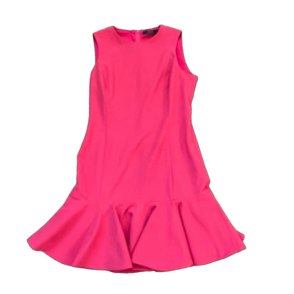 Polo Ralph Lauren Women’s Flounce Hem Mini Dress Size 6 Pink Sleeveless Vintage